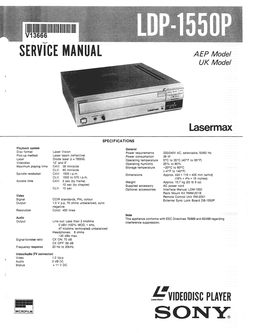 Sony_LDP-1550P_Service.Manual维修手册