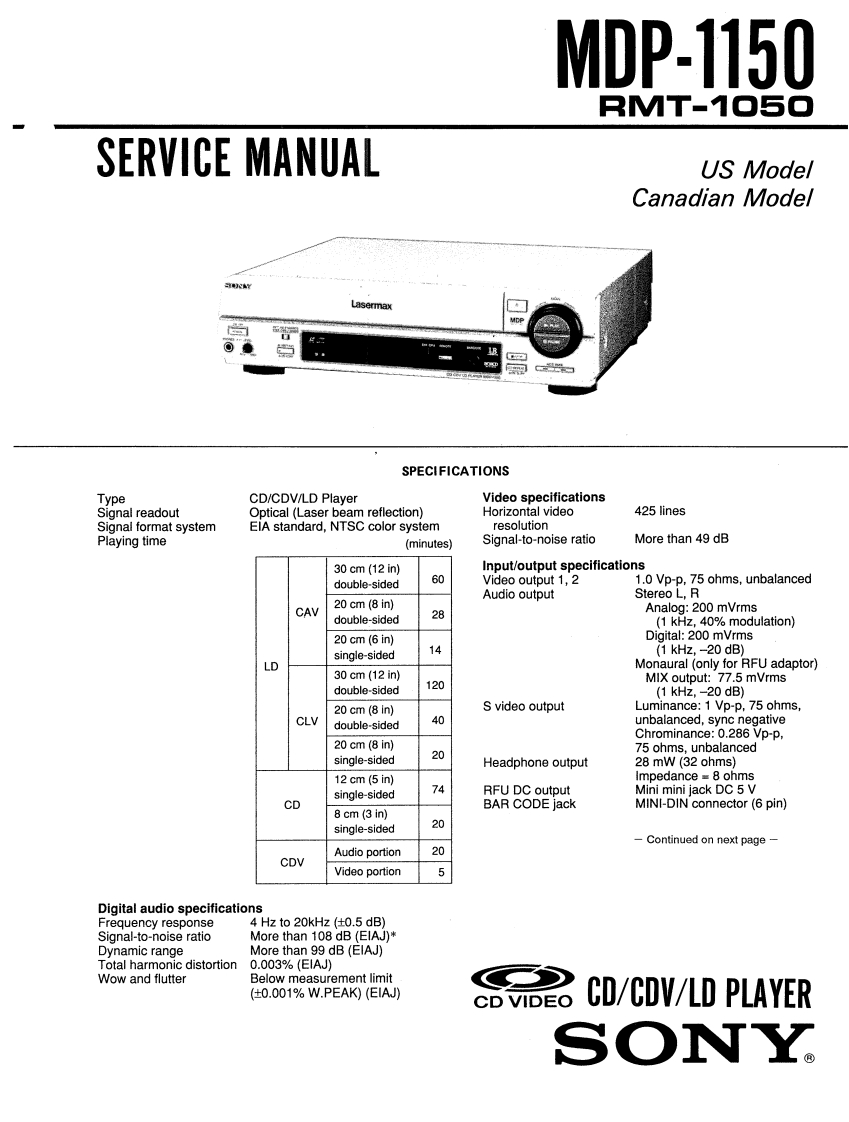 Sony_MDP-1150_Service.Manual维修手册