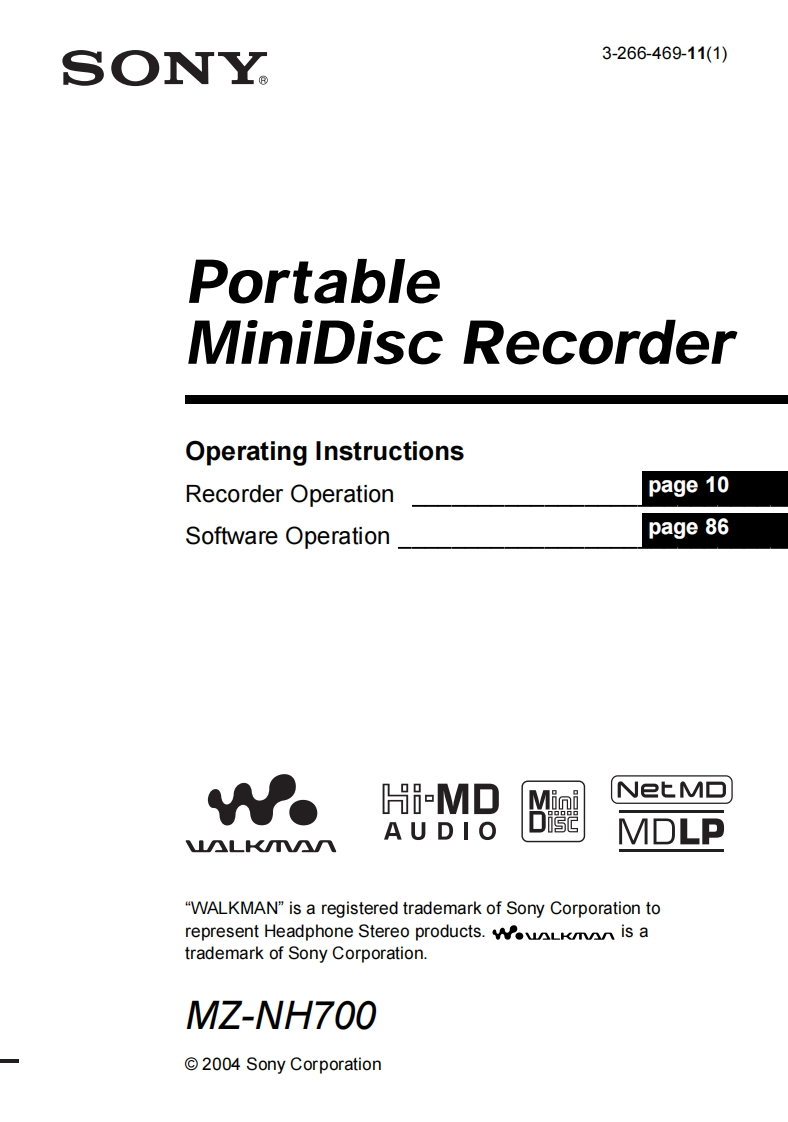Sony_MZ-NH700_操作说明书手册-找手册网