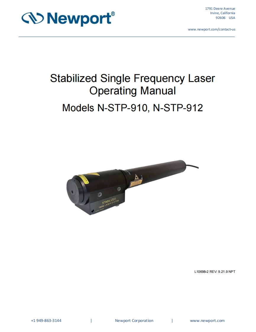 Stabilized-HeNe-Laser-Operating-操作说明书指南