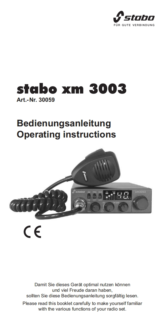 Stabo_XM3003_DE_使用说明书手册