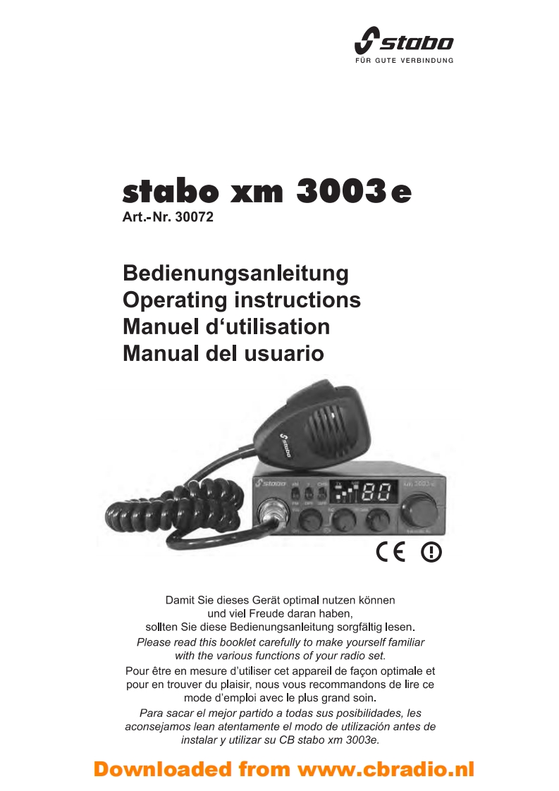 Stabo_XM3003e_使用说明书手册_DE_FR_ESP