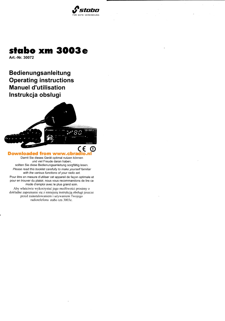 Stabo_XM3003e_使用说明书手册_DE_FR_PL