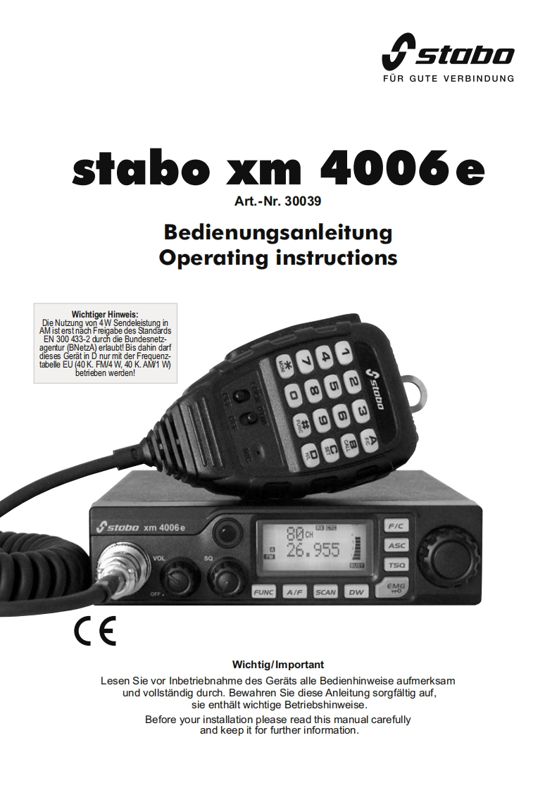 Stabo_XM4006e_使用说明书手册_DE