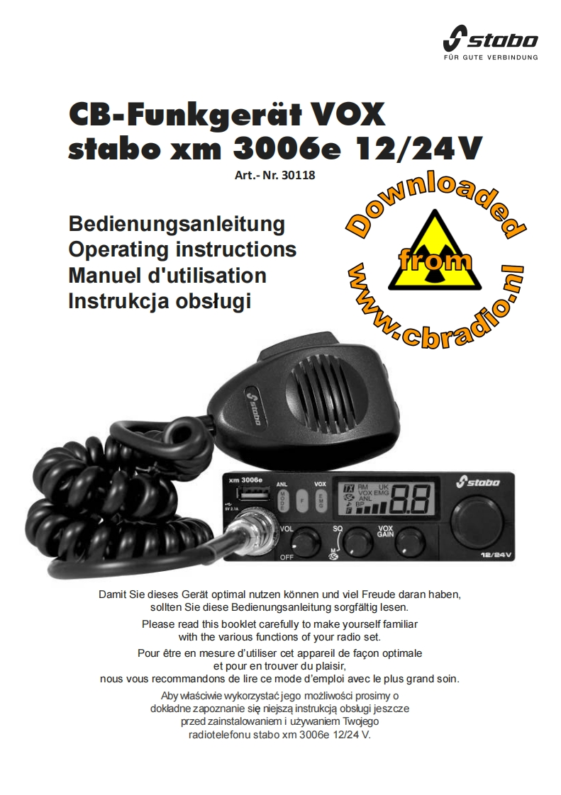 Stabo_xm3006e_12_24V_DE_ENG_FR_PL操作说明书手册