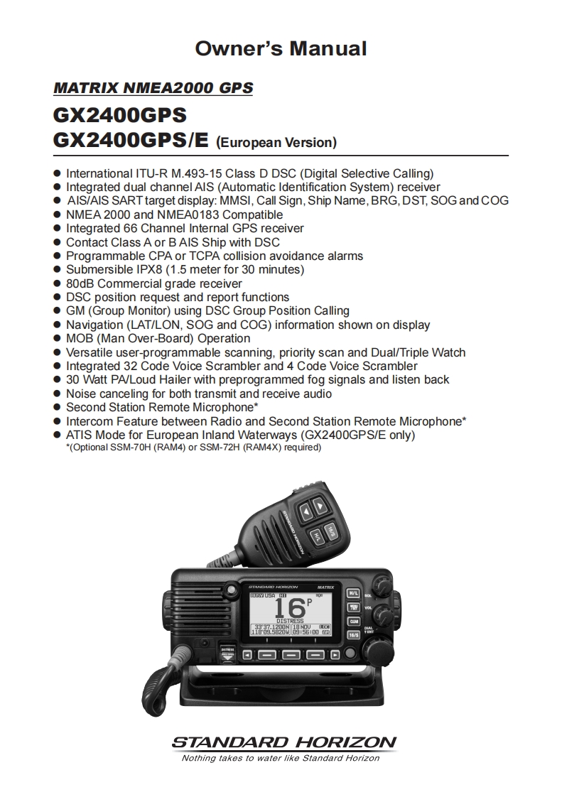 StandardHorizon_GX2400_E_用户使用操作说明书手册_ENG-1