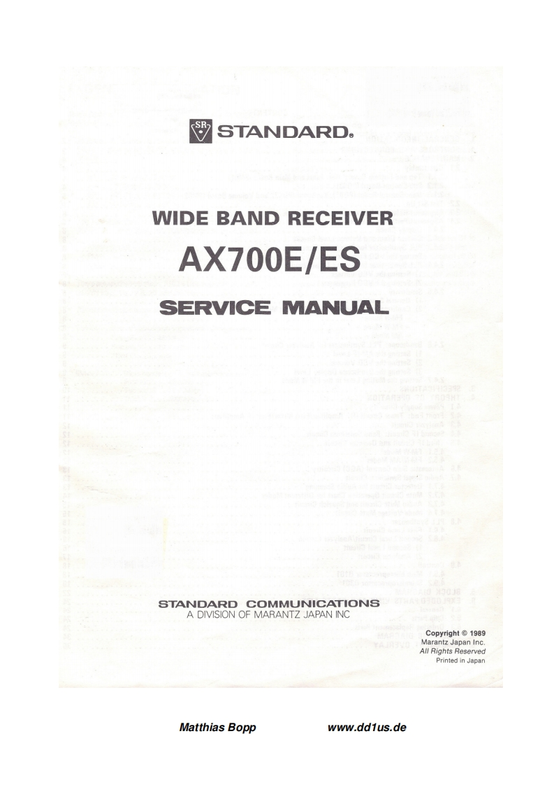 Standard_AX-700E_ES_serv维修手册含电器原理图_DD1US