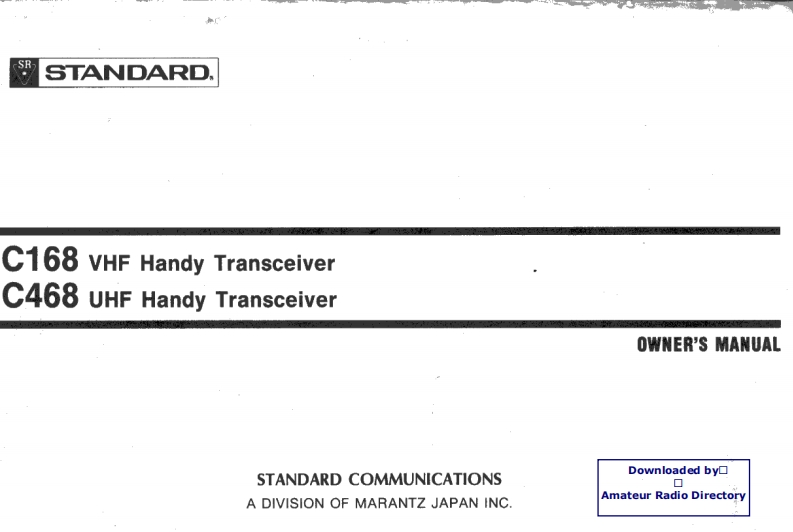 Standard_C-168_468_user操作说明书手册