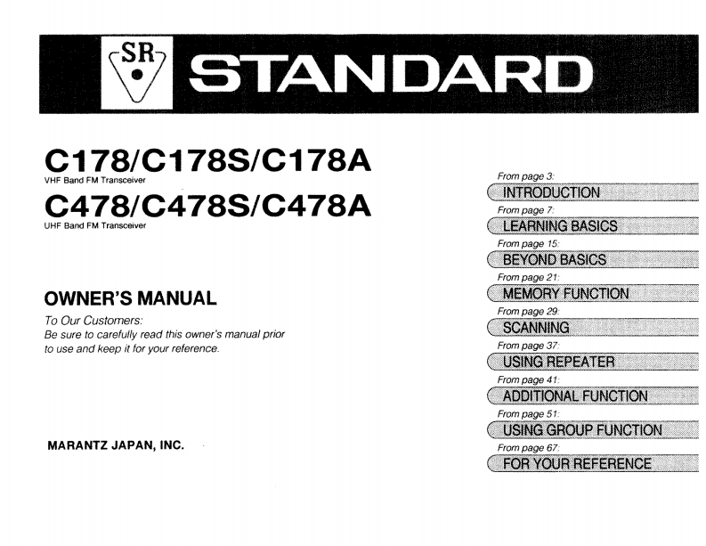 Standard_C-178_478_user操作说明书手册