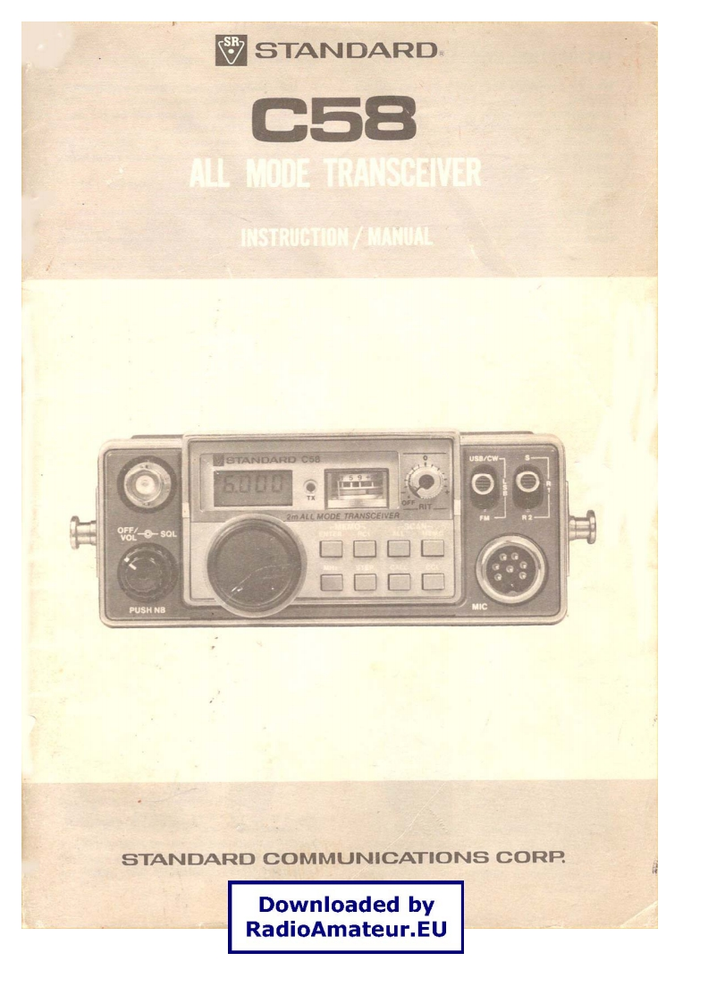 Standard_C-58_user操作说明书手册