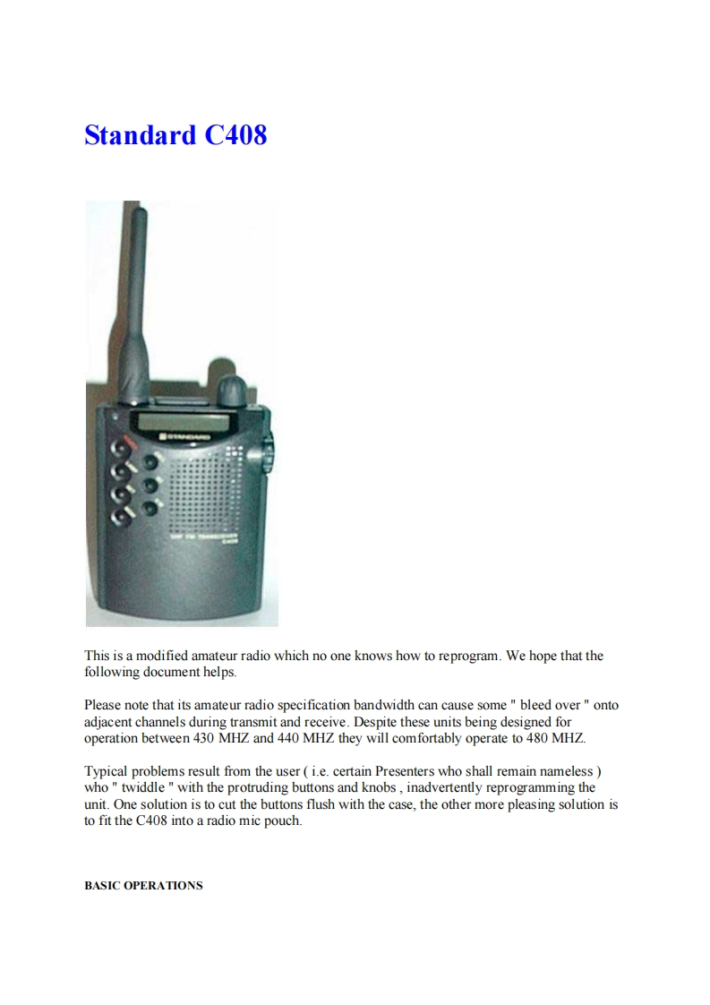 Standard_C408-(Manual操作说明书手册)