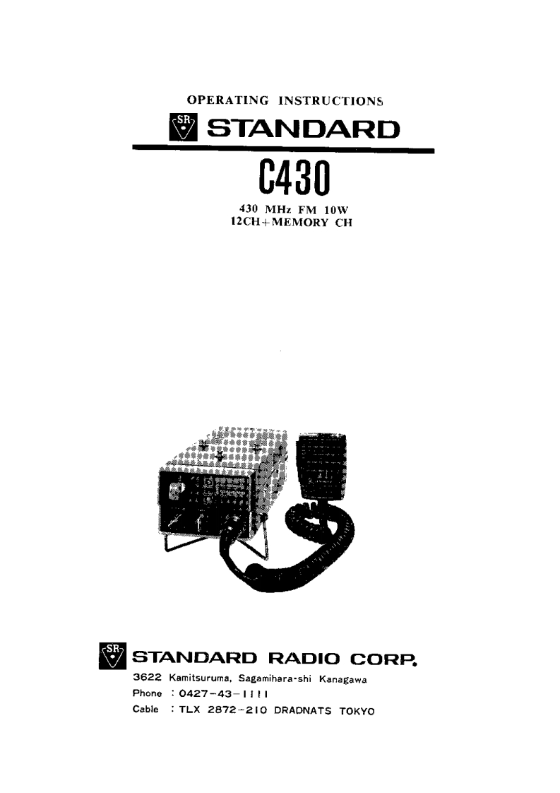 Standard_C430-(Manual操作说明书手册)