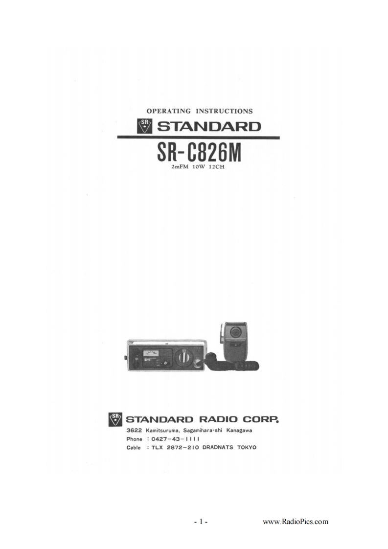 Standard_SR-C826M-(Manual操作说明书手册)