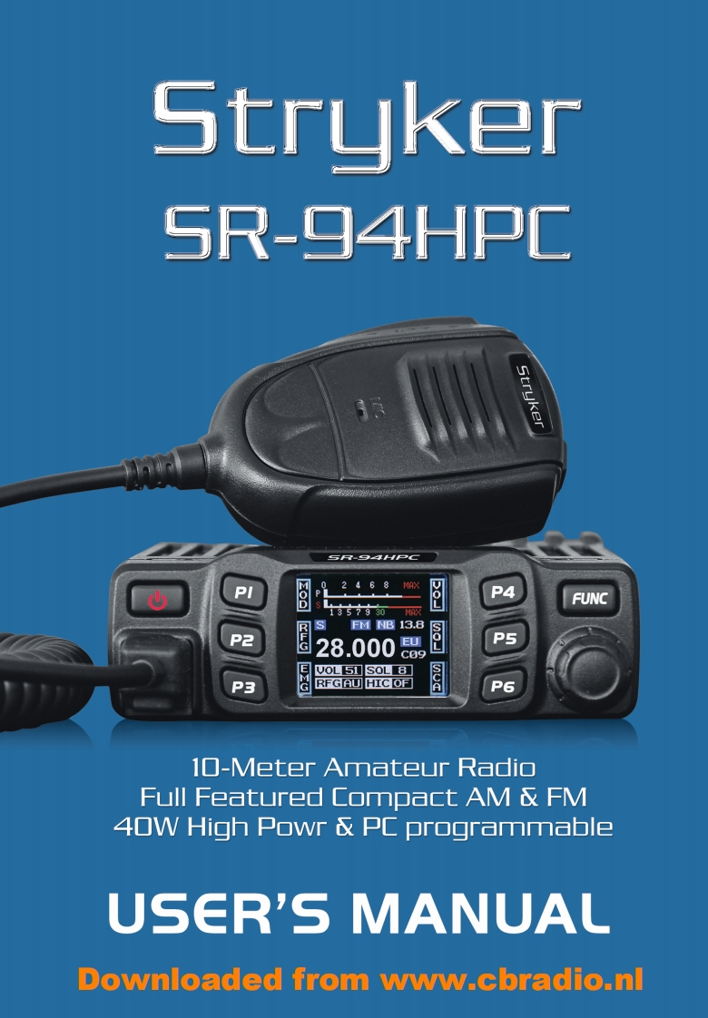 Stryker_SR-94HP_ENG操作说明书手册