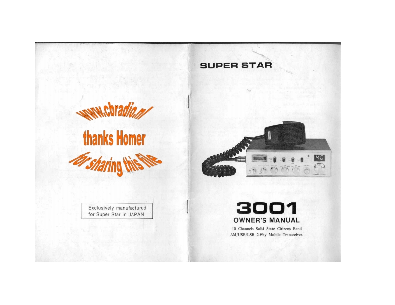 Superstar_3001_Homer_使用说明书手册