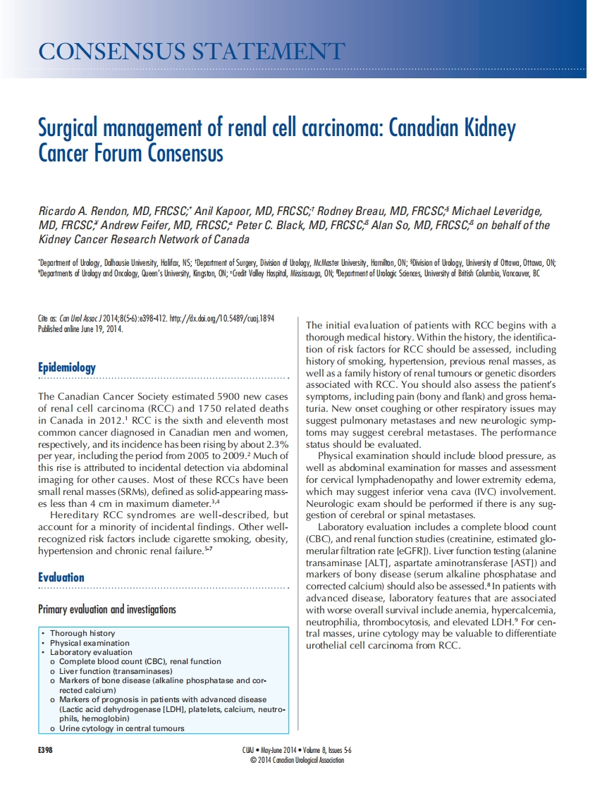 Surgical-management-of-renal-cell-carcinoma-Canadian-Kidney-Cancer-Forum-Consensus