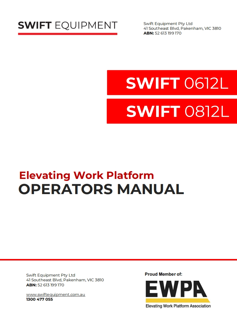 Swift-FS0812LFS0612L-高空作业平台操作维护说明书手册