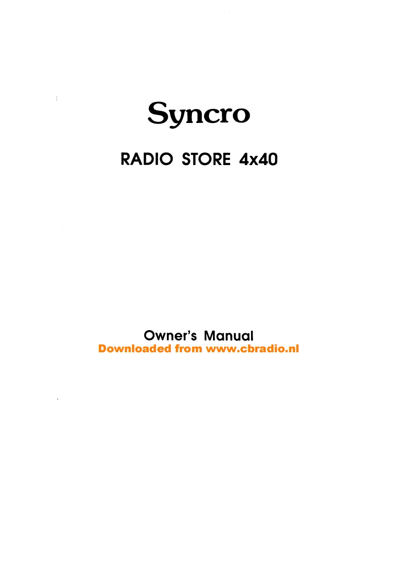 Syncro_4x40_使用说明书手册