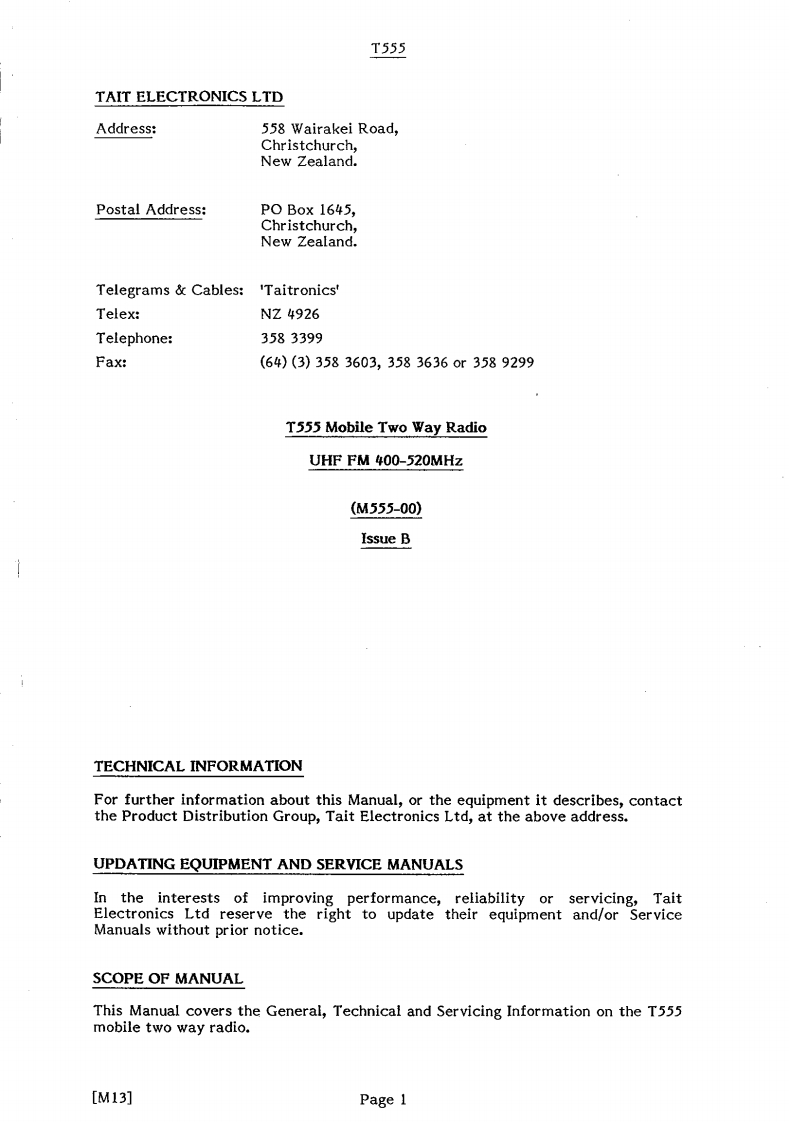 T555_00_维修操作说明书手册