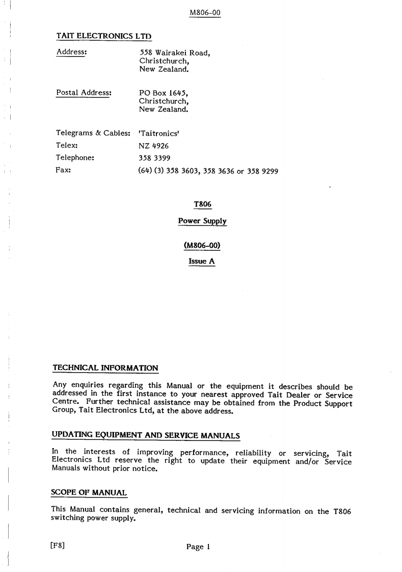 T806维修操作说明书电器原理图手册操作说明书手册