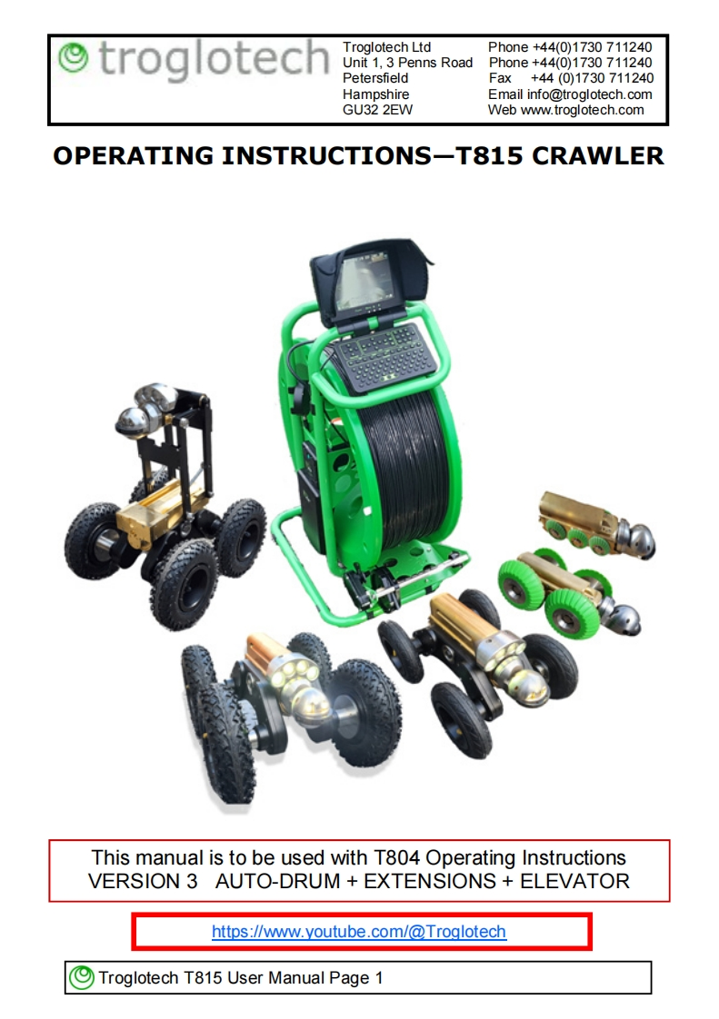 T815CrawlerUser手册说明书指南Version3