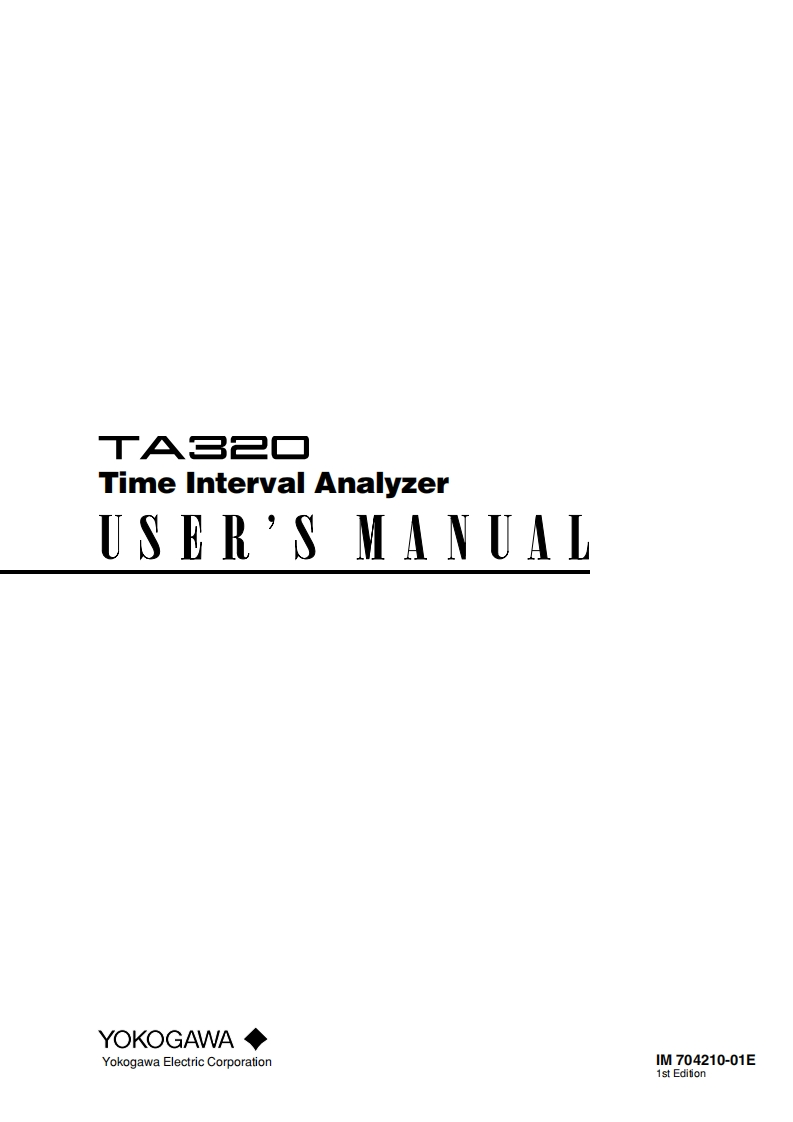 TA320_UM操作说明书手册