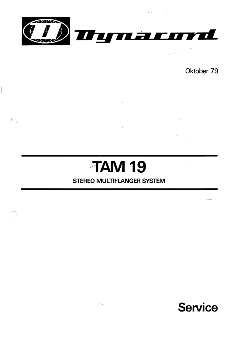 TAM-19_维修手册电器原理图