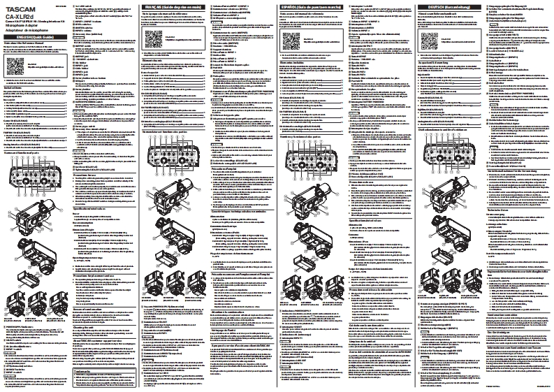 TASCAM-CA-XLR2d_OM_multi操作说明书手册_RevB