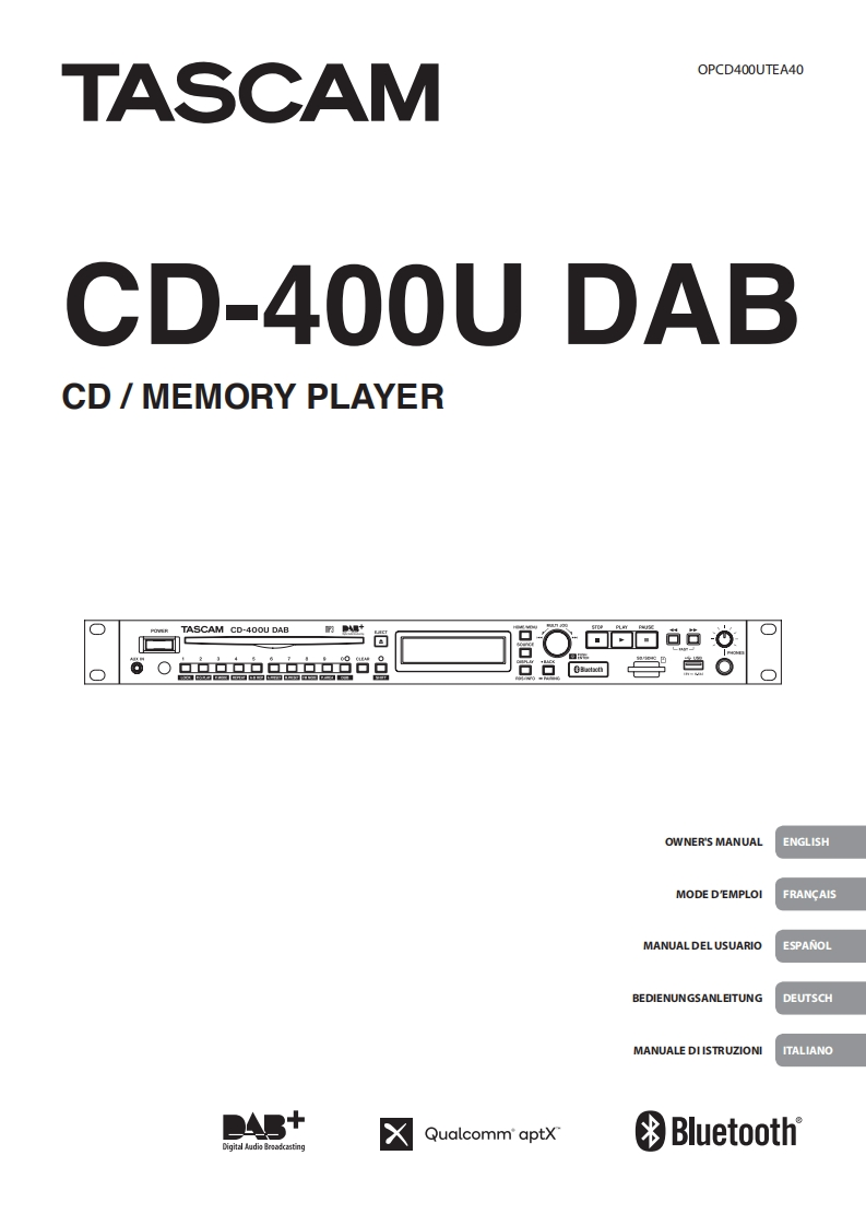 TASCAM-CD-400UDAB_OM_multi操作说明书手册_RevH