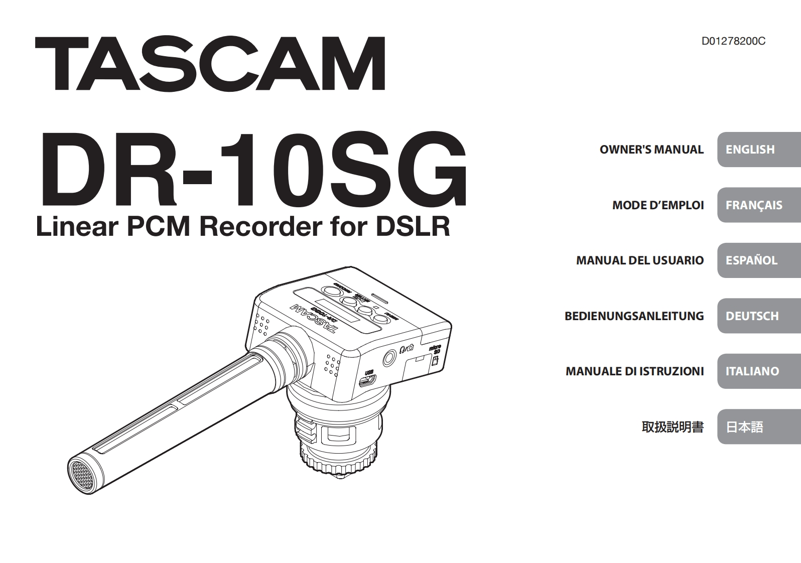 TASCAM-DR-10SG_Manual_multi操作说明书手册_RevB
