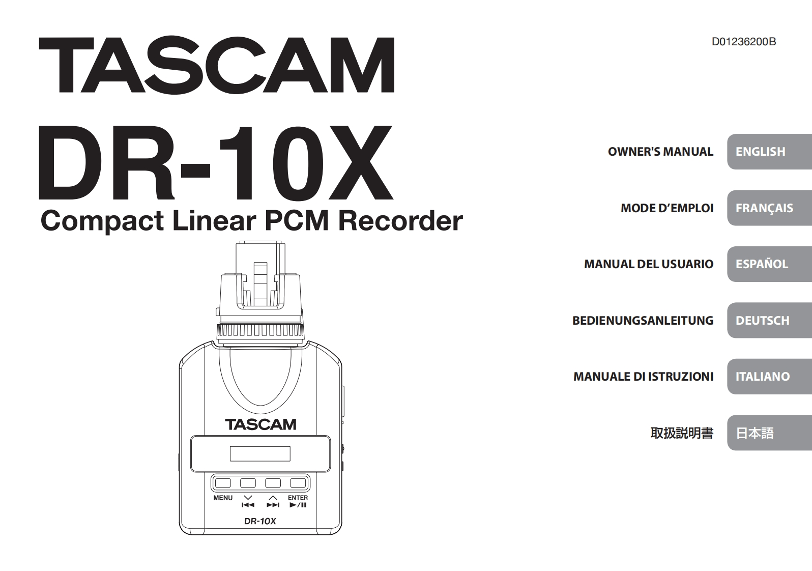 TASCAM-DR-10X_Manual_multi操作说明书手册_RevB