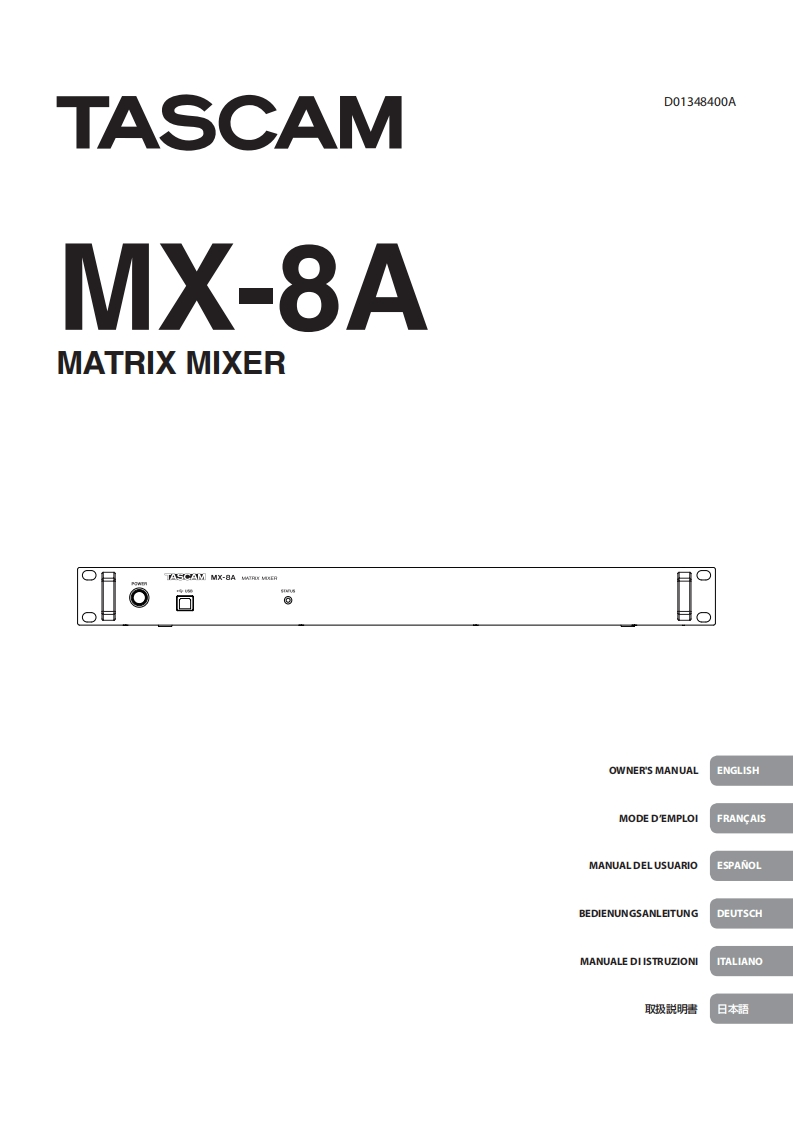 TASCAM-MX-8A_OM_multi操作说明书手册