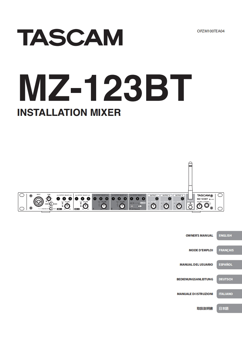 TASCAM-MZ-123BT_OM_multi操作说明书手册_RevC