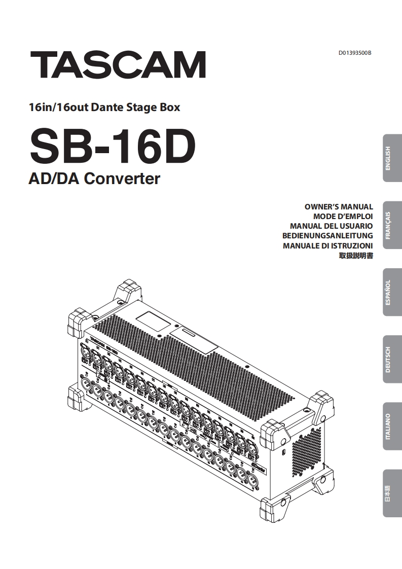TASCAM-SB-16D_OM_multi操作说明书手册_RevB