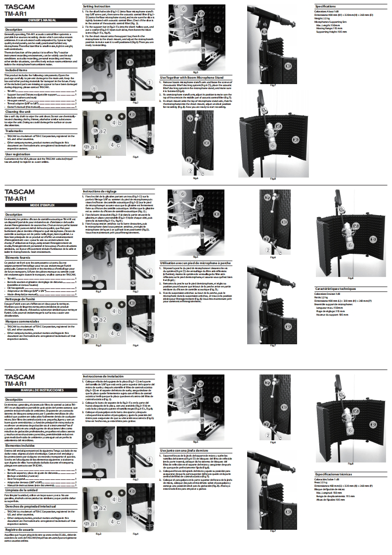 TASCAM-TM-AR1_OM_multi操作说明书手册
