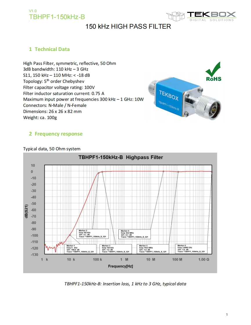TBHPF1-150kHz-B_操作说明书手册