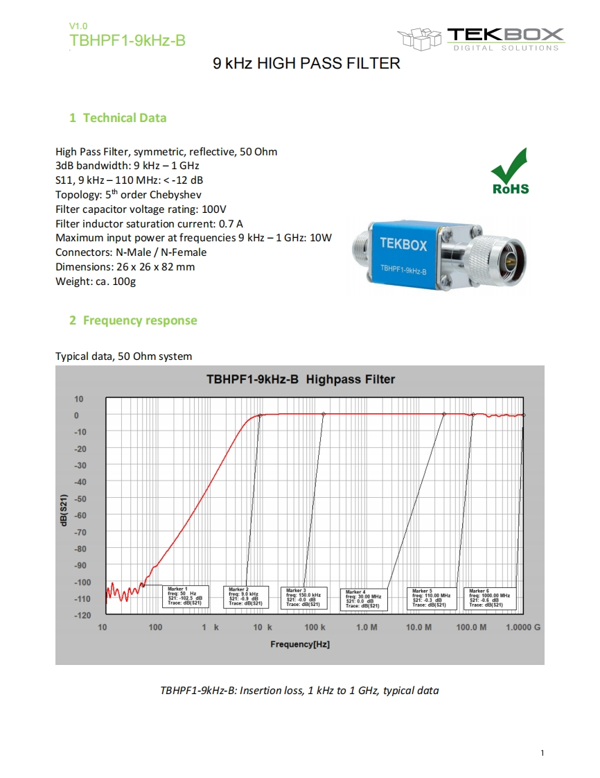 TBHPF1-9kHz-B_操作说明书手册