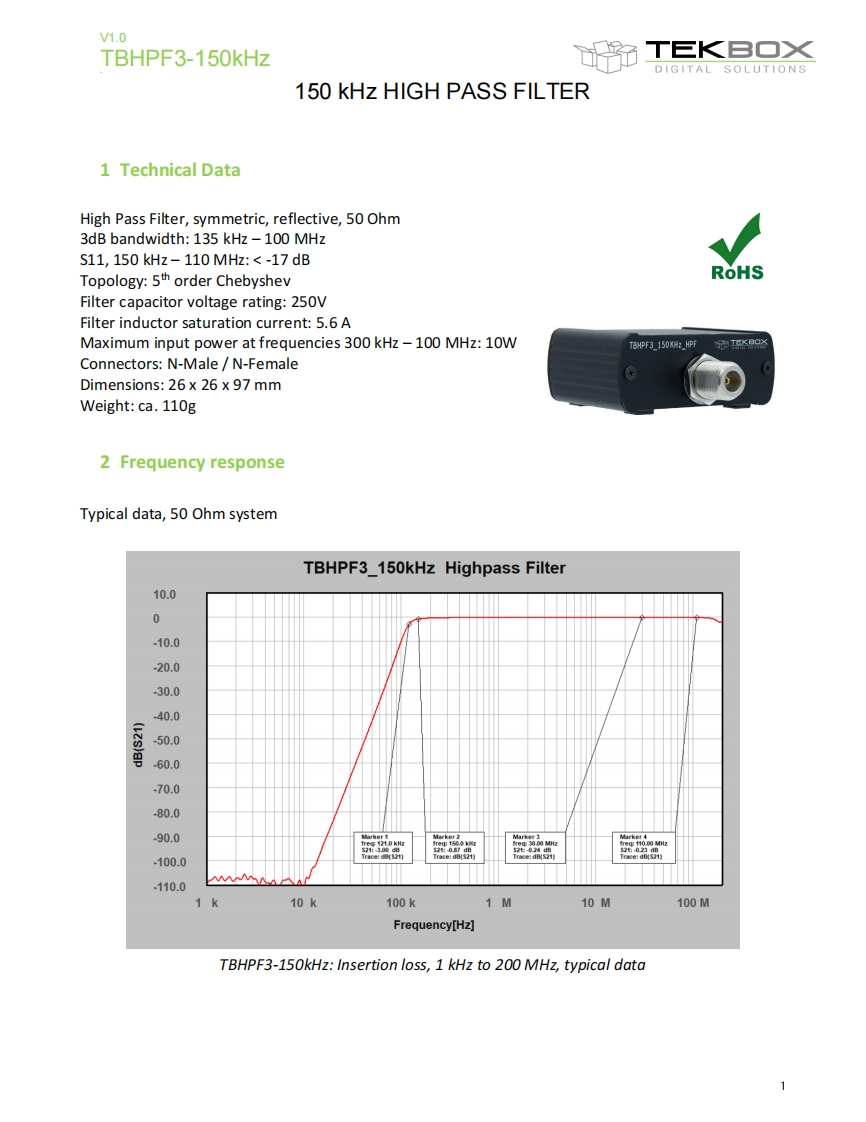 TBHPF3-150kHz_操作说明书手册