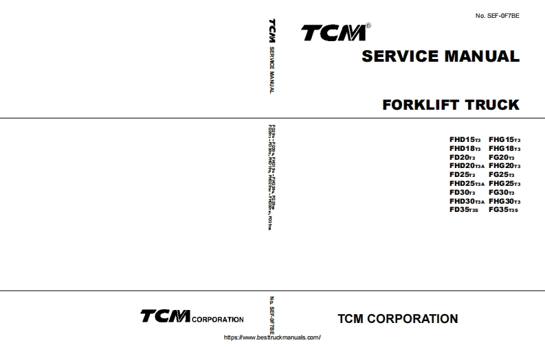 TCM-FHD-FD-FHG-FG-Forklift-Trucks-Service-Manual维修维护手册-PDF