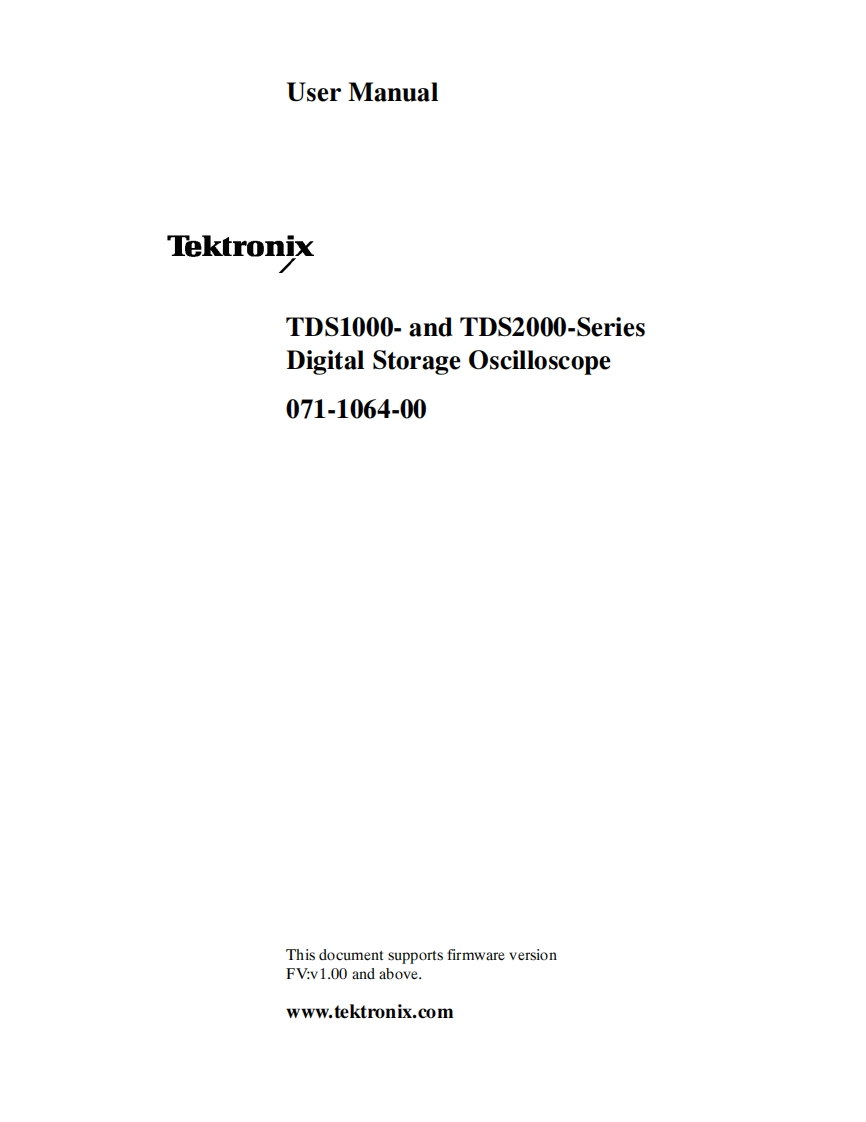 TDS1000BandTDS2000B操作说明书手册