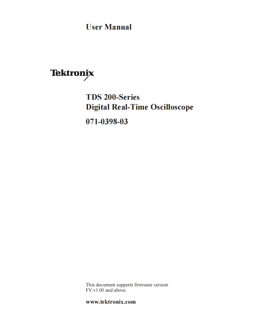 TDS200-Series操作说明书手册