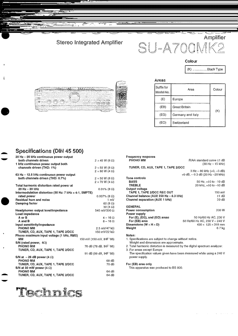TECHNICS---SU-A700MK2维修电器原理图