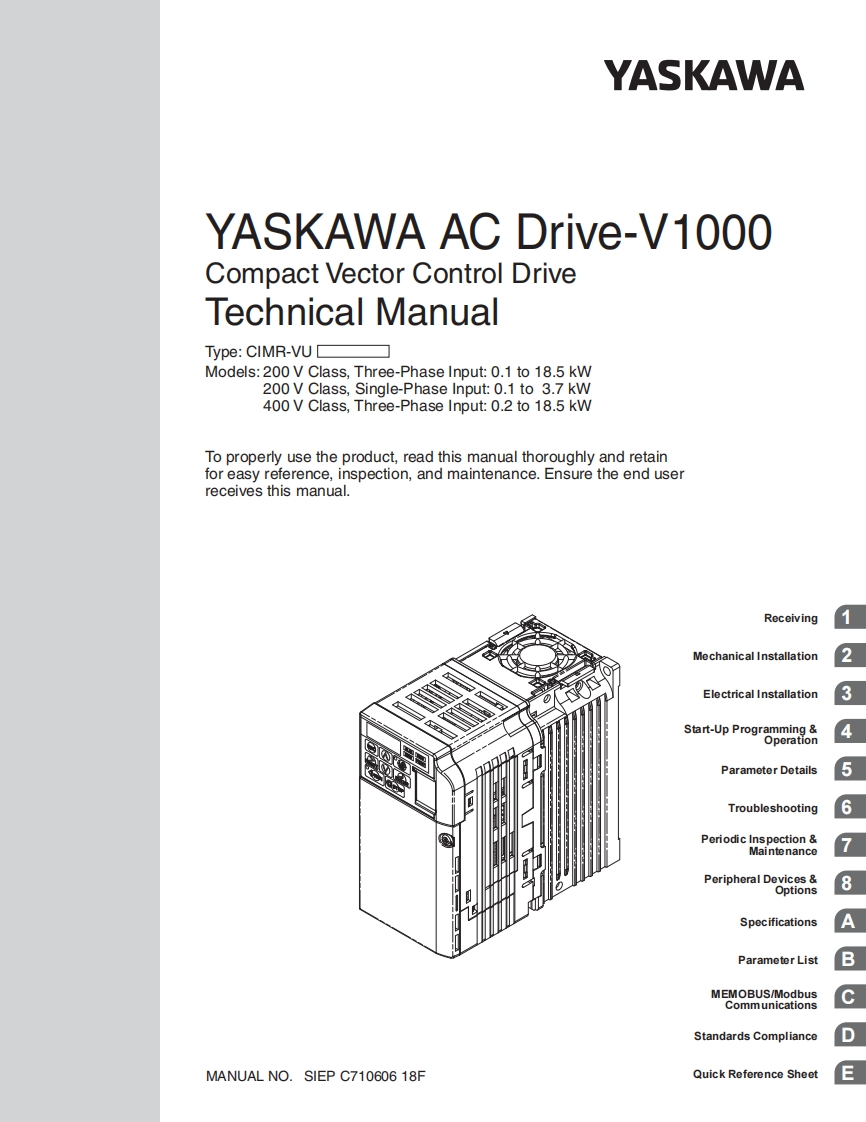 TECO-Yaskawa-V1000-manual操作说明书手册