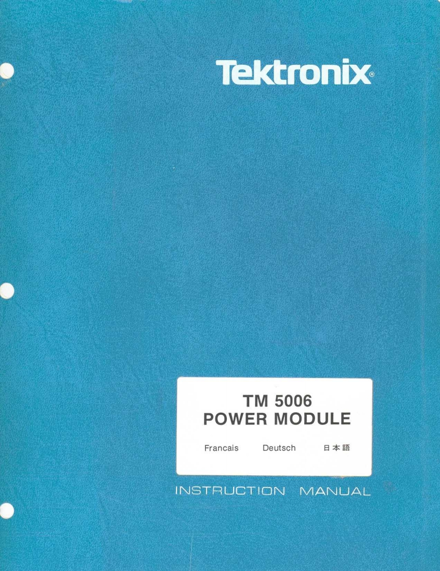 TEK-TM-5006-Instruction操作说明书手册