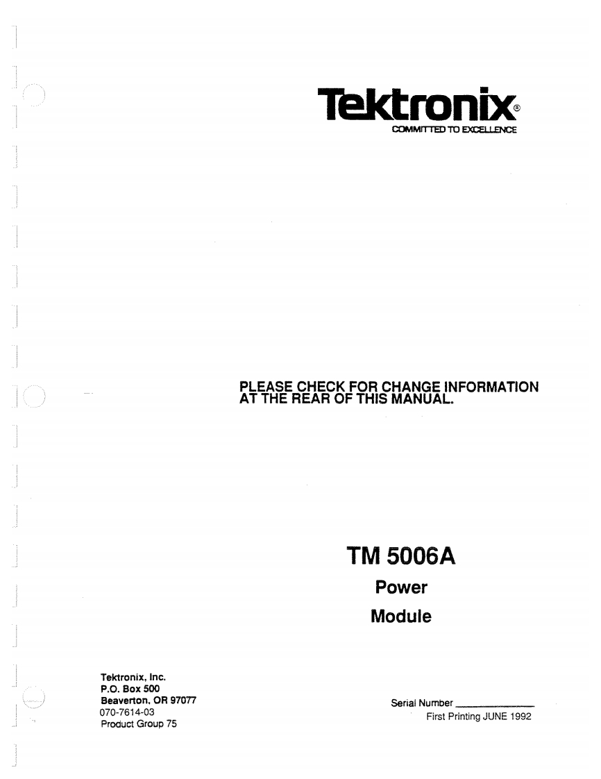 TEK-TM-5006A-Instruction操作说明书手册