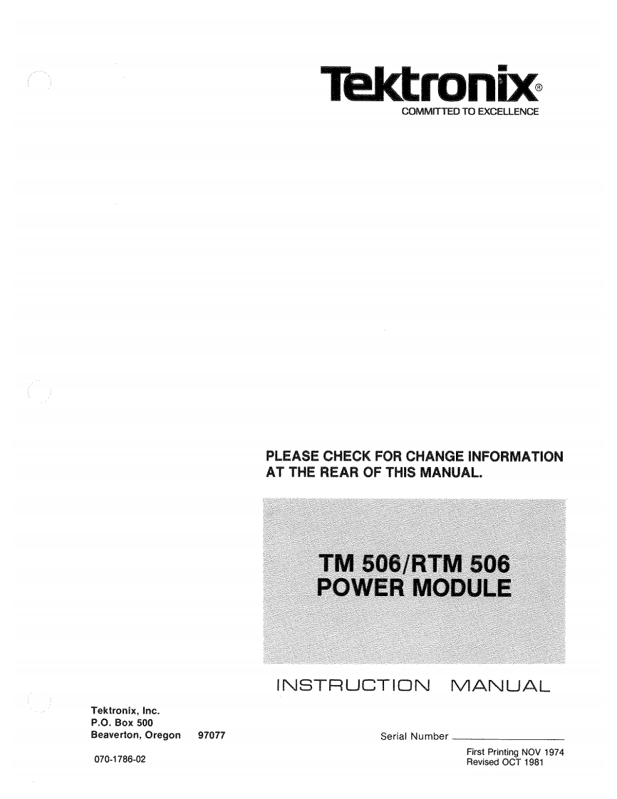 TEK-TM-506-TRM506-Instruction操作说明书手册