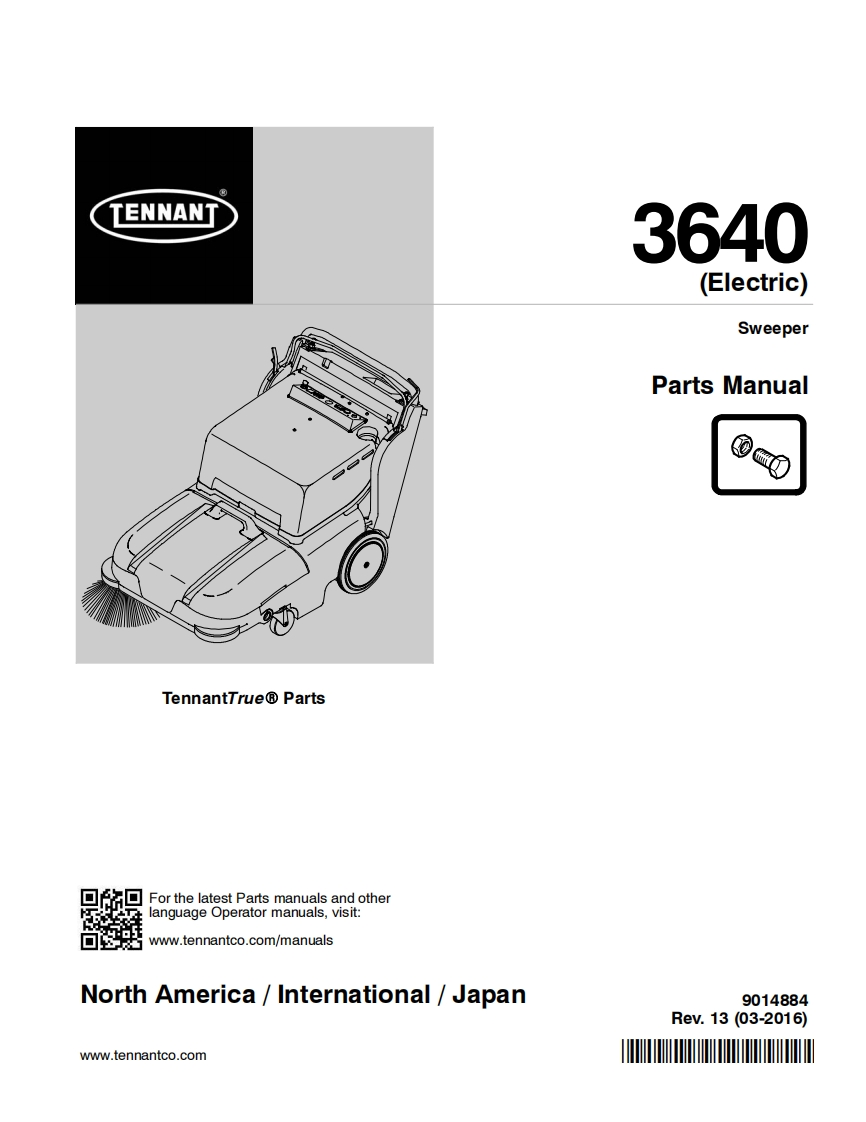 TENNANT-3640-Electric-0316操作与维修手册含电器原理图