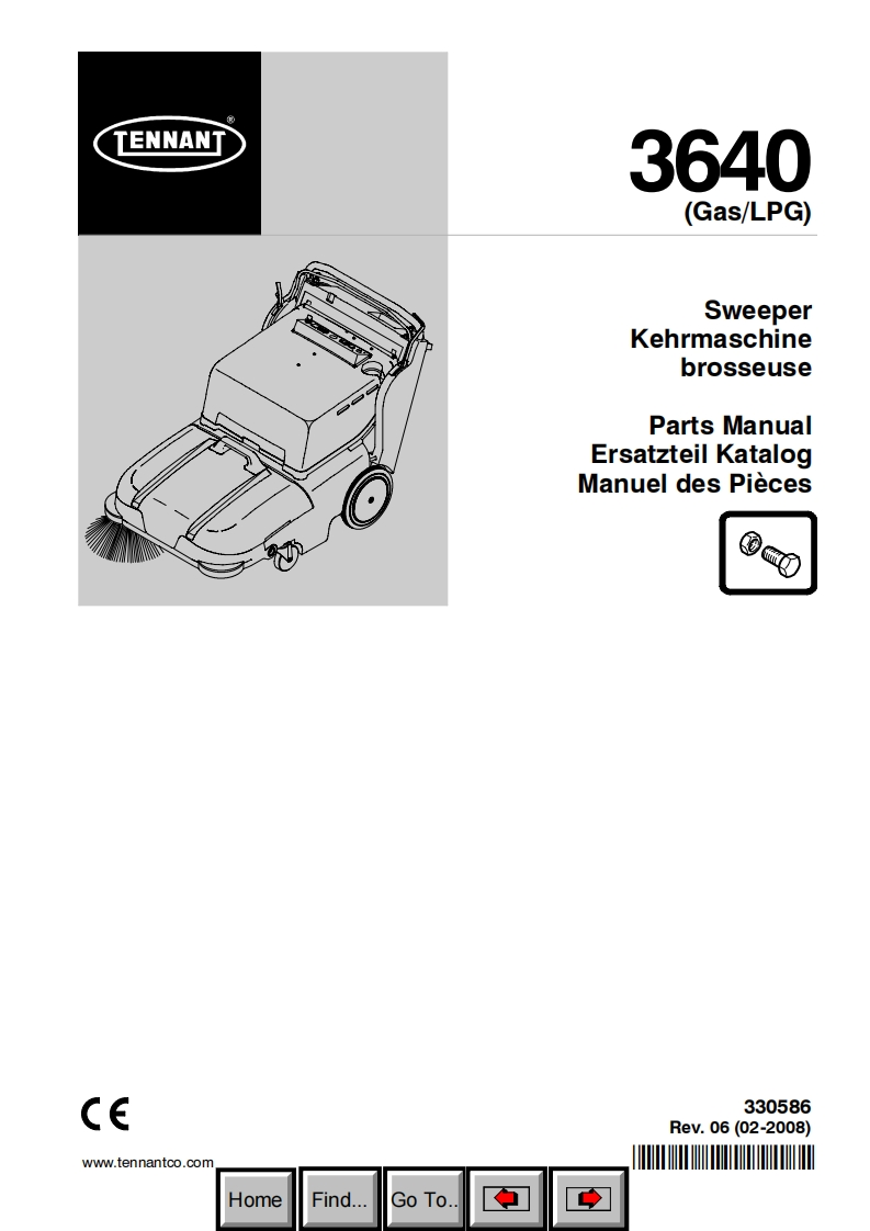 TENNANT-3640-LP-Gas-0208操作与维修手册含电器原理图