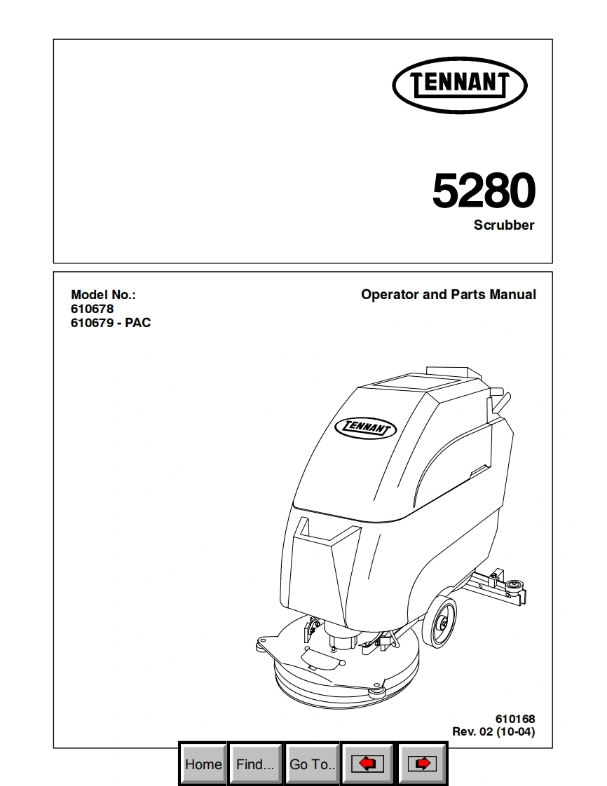 TENNANT-5280-1004操作与维修手册含电器原理图