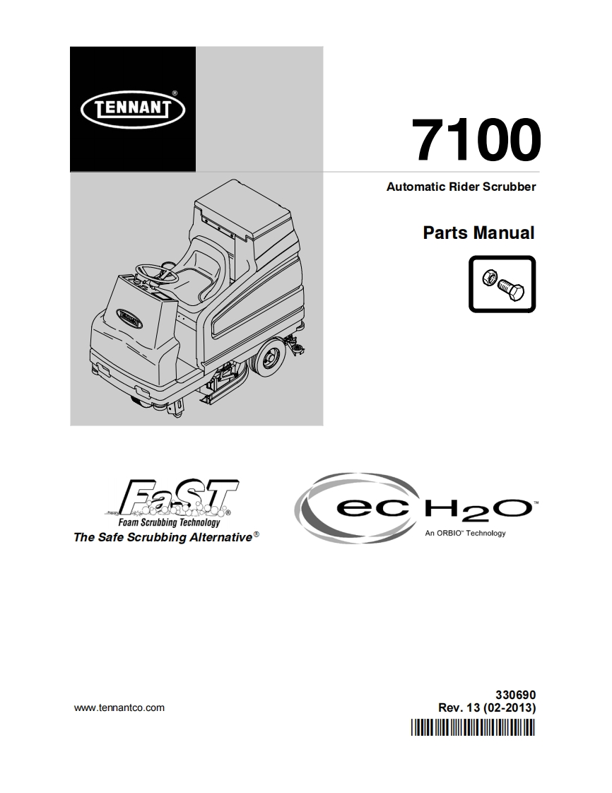 TENNANT-7100-0213操作与维修手册含电器原理图